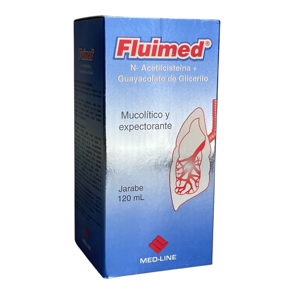 Fluimed (N-Acetilcisteina+Guayacolato) Jarabe Frasco x 120 Ml (Med-Line)