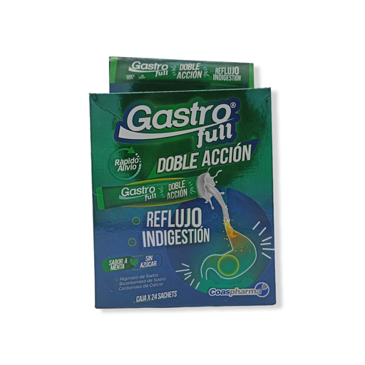 Gastrofull Doble Acción S/Menta S/Azucar Caja x 24 Sobres x 10 Ml (Coaspharma)