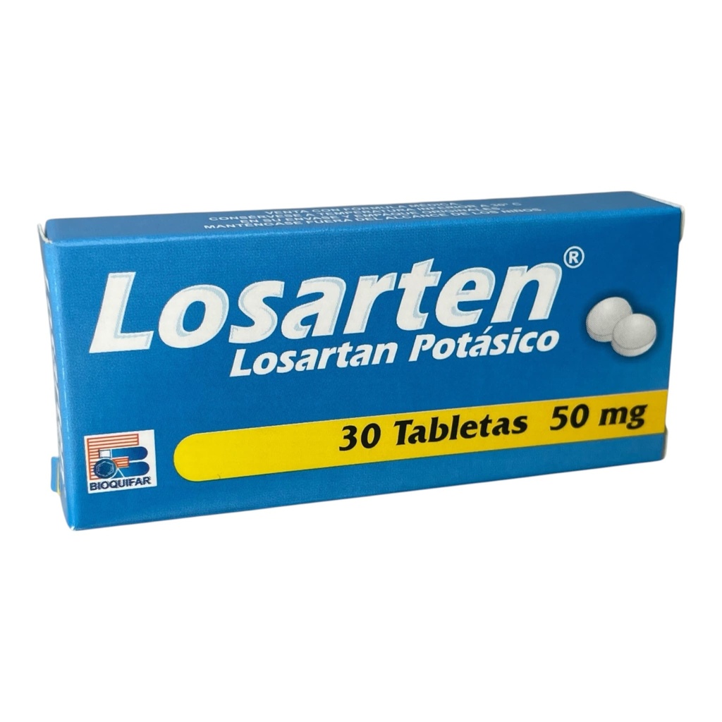 Losarten (Losartan) 50 Mg Caja x 30 Tabletas (Bioquifar)