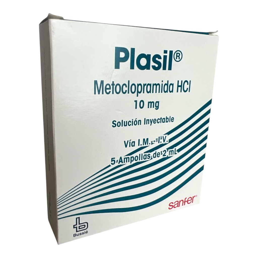 Plasil (Metoclopramida)10 Mg Caja x 5 Ampollas (Bussie F.)