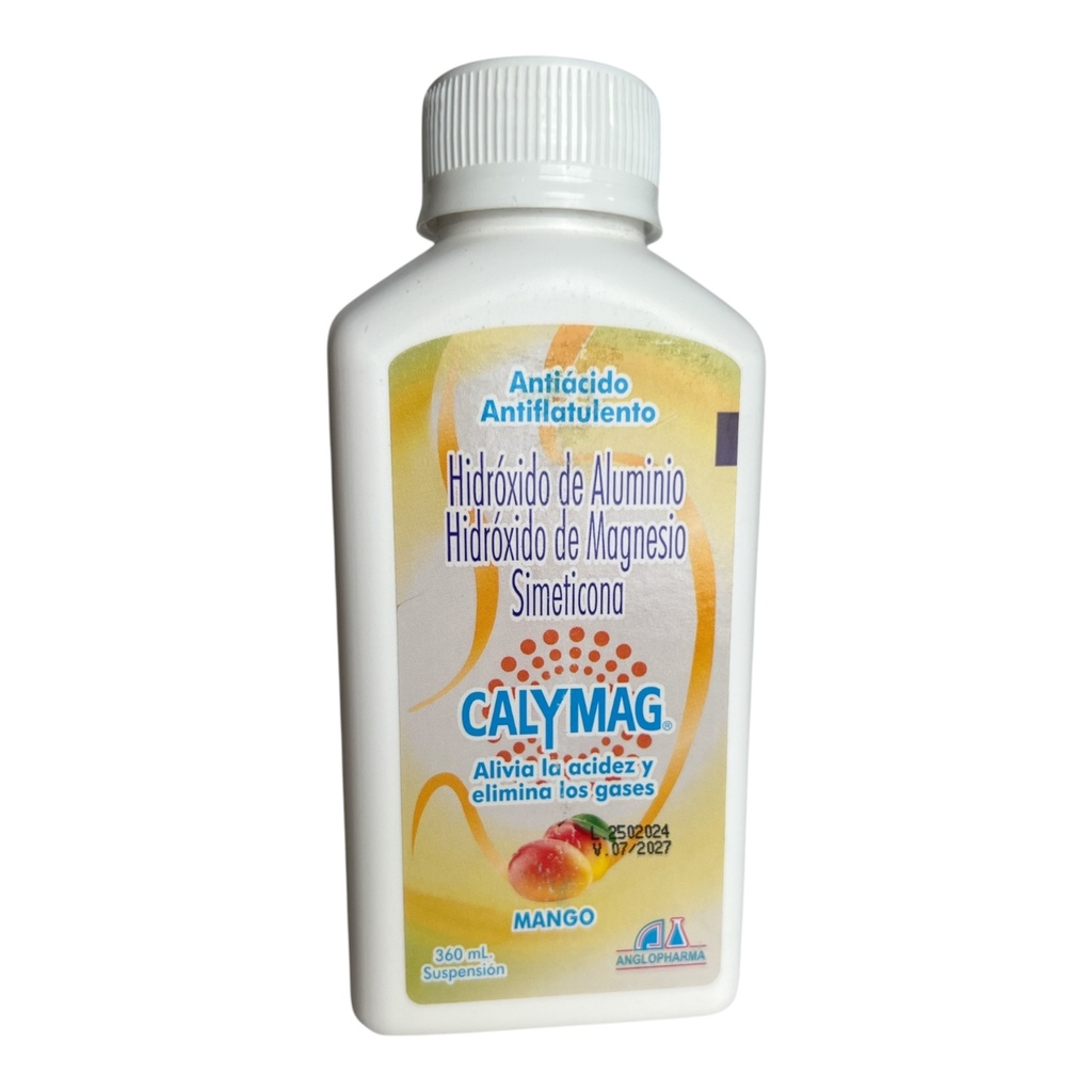 Calymag Mango (H.De Aluminio+H.De Magnesio+Simeticona Susp.Oral Frasco x 360 Ml Und (Anglopharma)