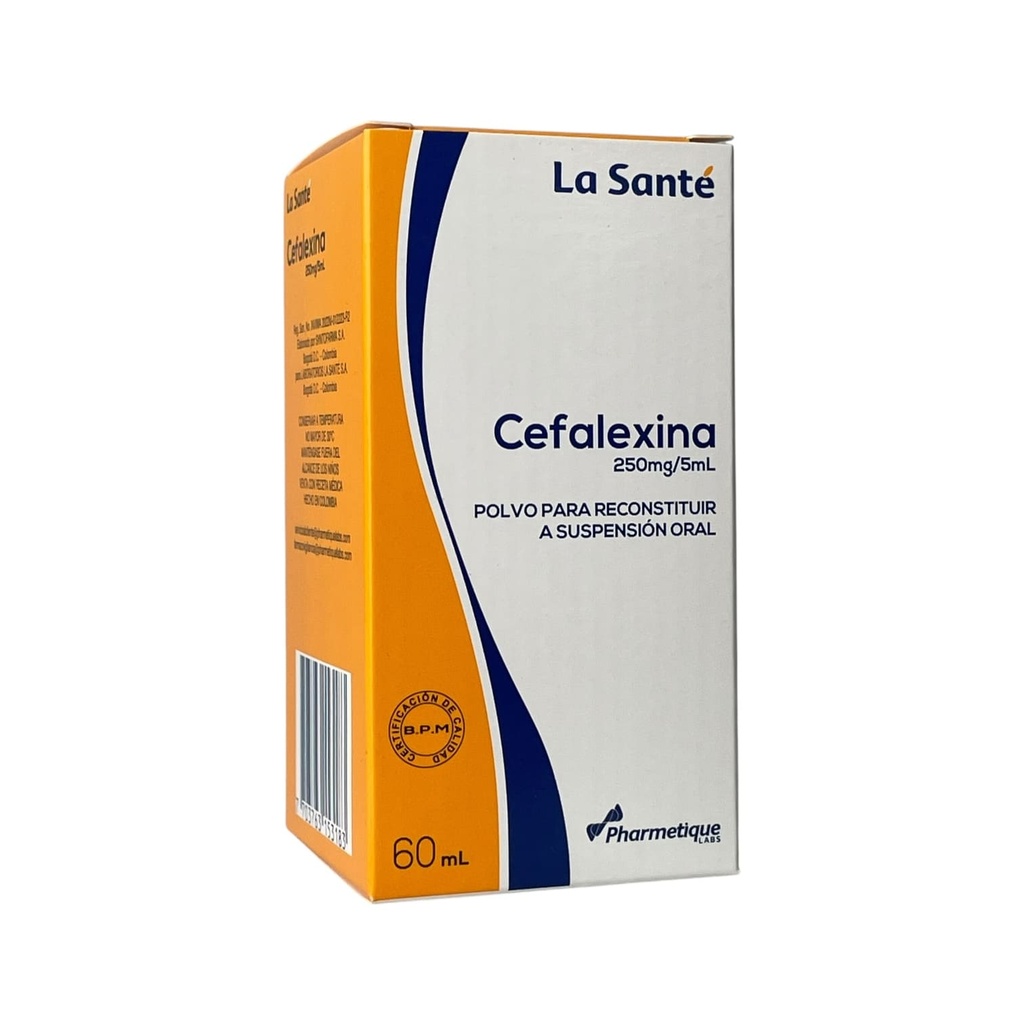 Cefalexina 250 Mg Polvo Suspension Oral Frasco x 60 Ml (La Sante)