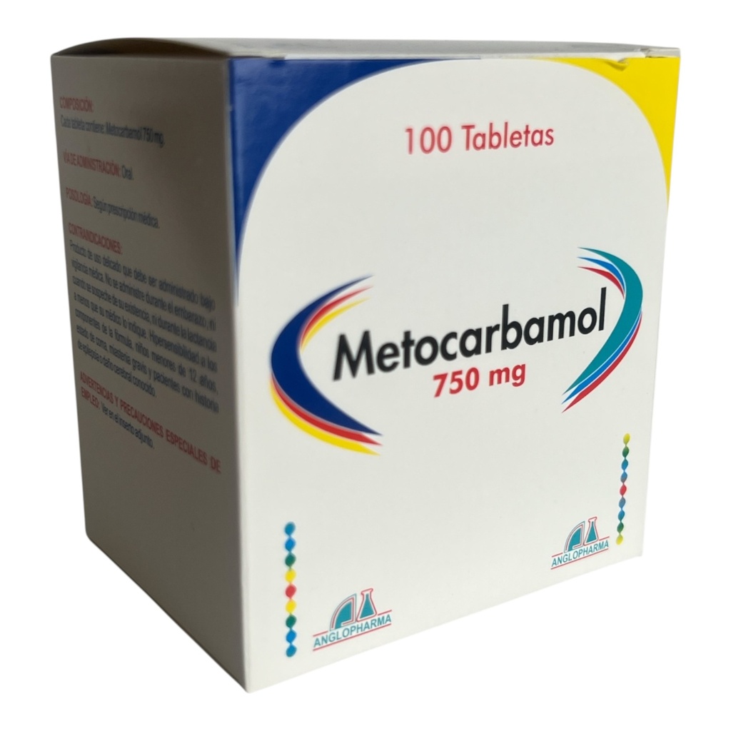Metocarbamol 750 Mg Caja x 100 Tabletas Und (Anglopharma)