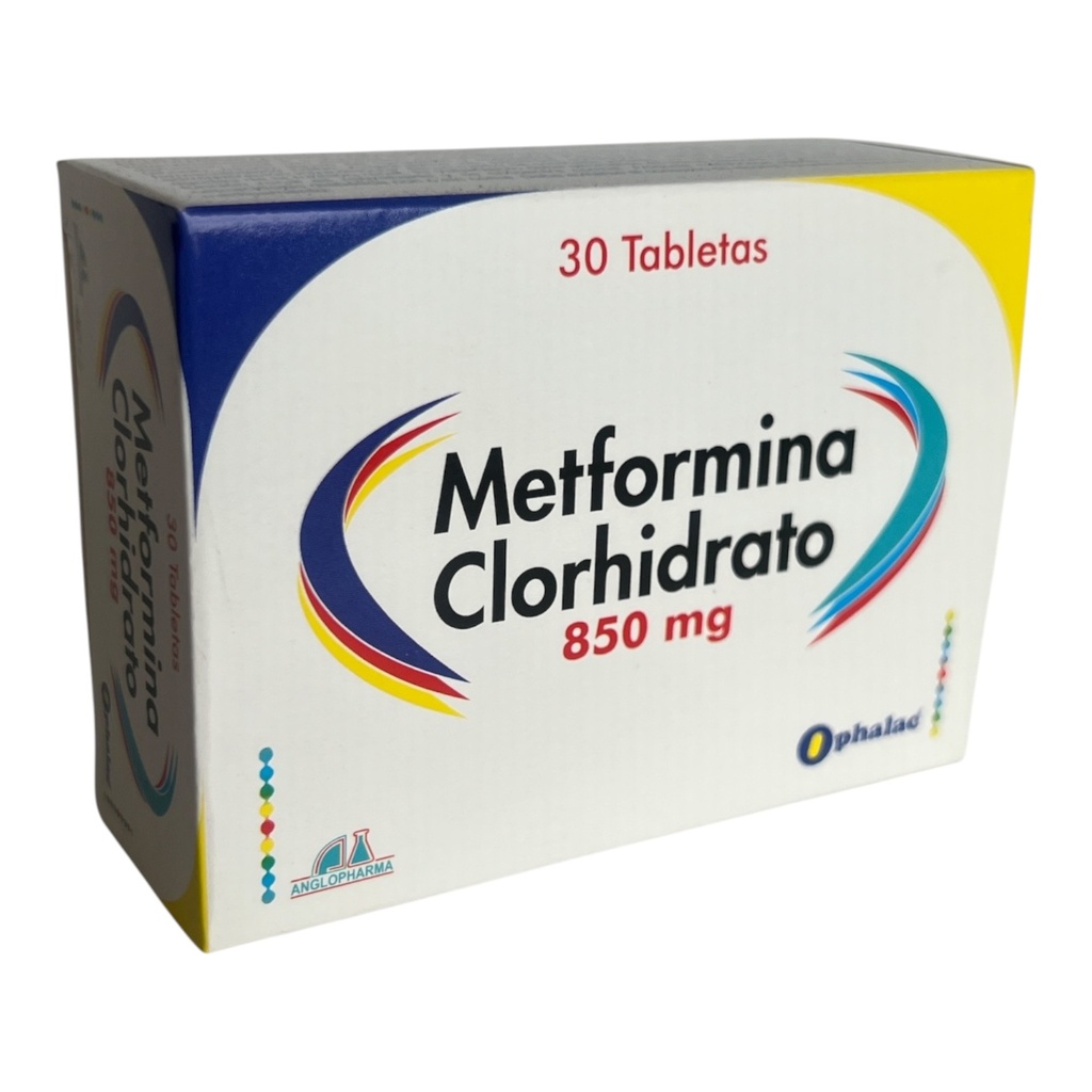 Metformina 850 Mg Caja x 30 Tabletas Und (Anglopharma) 