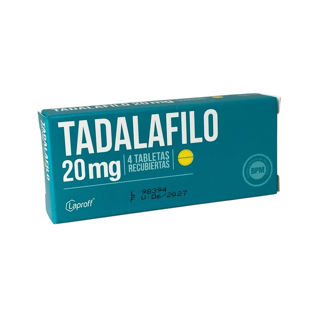 Tadalafilo 20mg Caja x 4 Tabletas (Laproff)